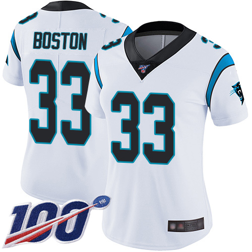 Carolina Panthers Limited White Women Tre Boston Road Jersey NFL Football #33 100th Season Vapor Untouchable